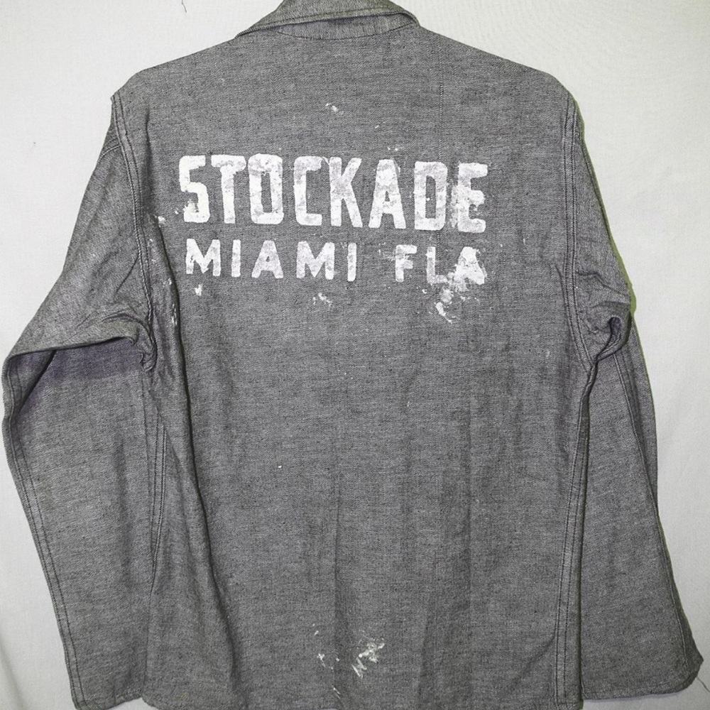 Vintage 50s Denim Miami Florida Prison Work Jacket 20” p2p